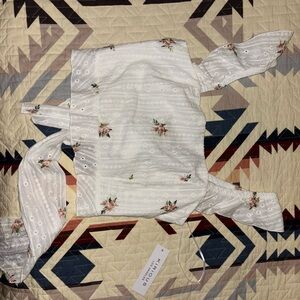 Floral White Off-Shoulder Top